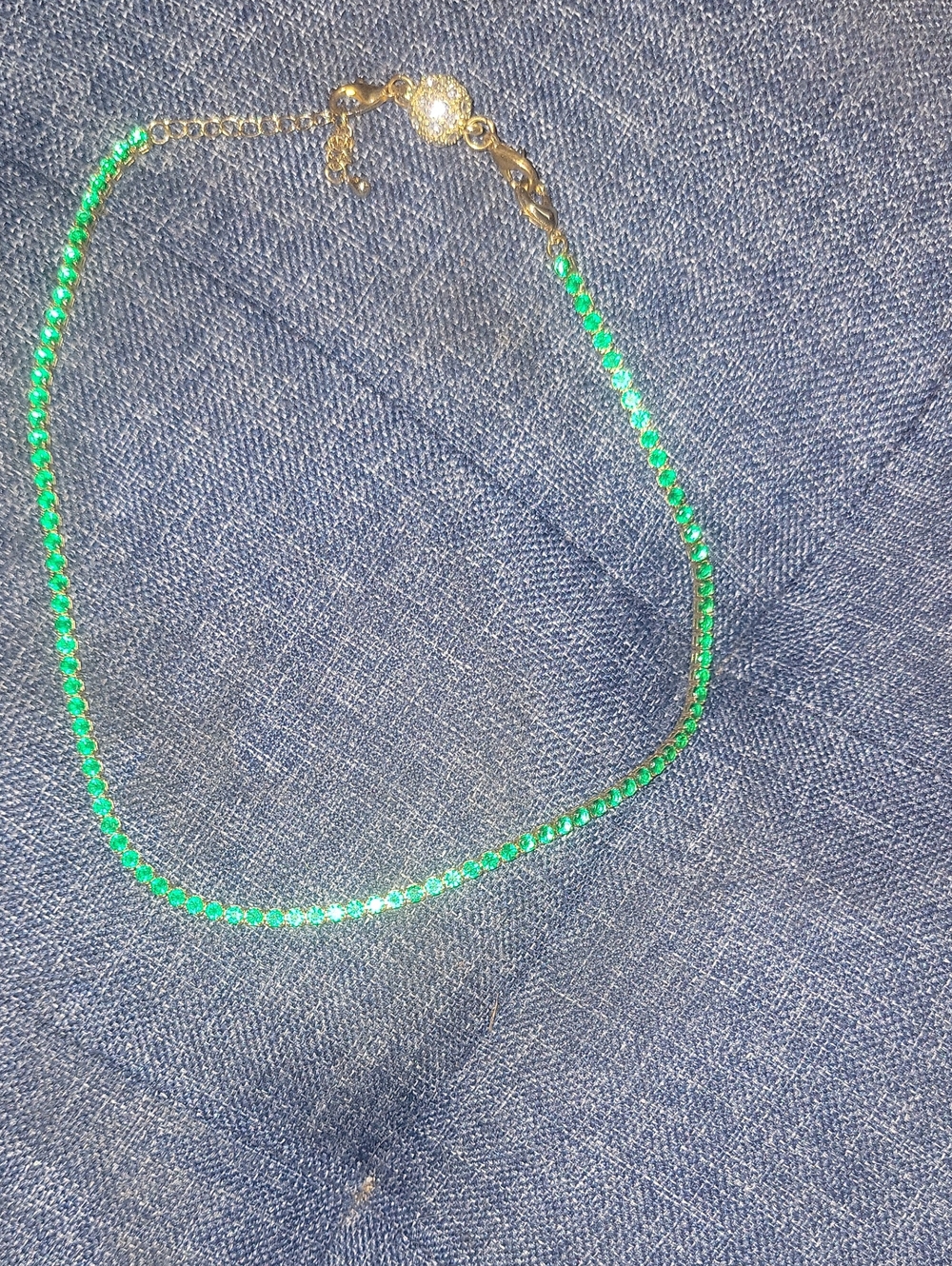 Swarovski Emerald Green Crystal Tennis Necklace - Women Jewelry